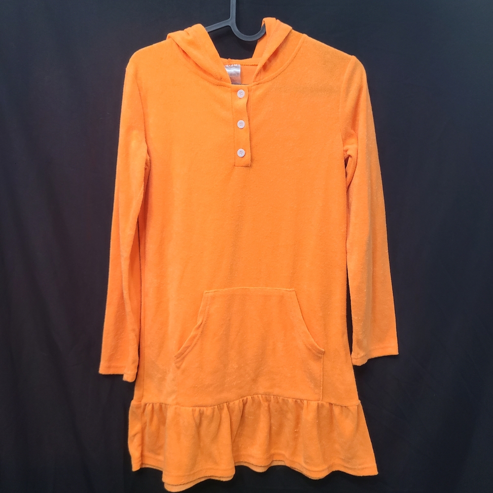 Girls Xl Besser Bay Longsleeve Orange Terrycloth Beach Coverup Dress